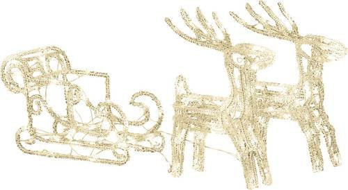 Konstsmide Acryl-Figur Rentier mit warmweißem LED in Weiß für Weihnachten und Winter - Bild 1