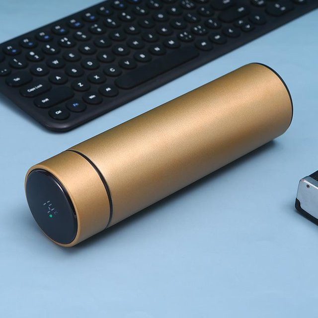 Yiran Furniture Smart Thermos Tasse aus Edelstahl in Gold, 500 ml - Bild 1