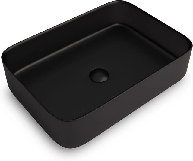 Stilform Aufsatzwaschbecken Soho 2.0 aus Keramik in Schwarz Matt, Durchmesser: 55 cm - Bild 1