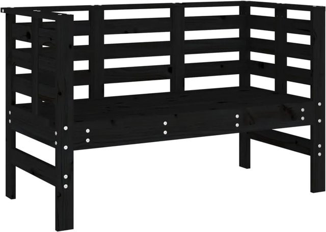 vidaXL Gartenbank aus Kiefer Massivholz in Schwarz, B/T/H: 111,5 x 53 x 71 cm - Bild 1
