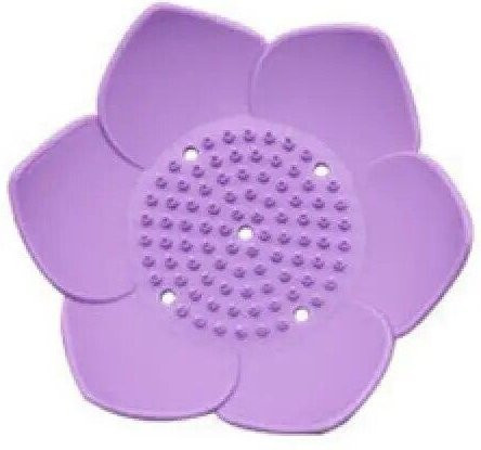 NATAWA Seifenschale in Lotusform mit Abtropffunktion, violett - Bild 1
