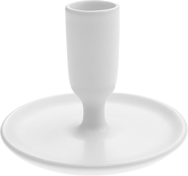 Rico Design Keramik Stielkerzenhalter weiß Höhe: 10,5 cm, Durchmesser: 8,0 cm - Bild 1