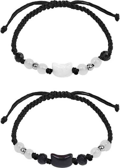 Rui Di Armbänder, Mondstein, Obsidian, Schwarz, Weiß, Unisex - Bild 1