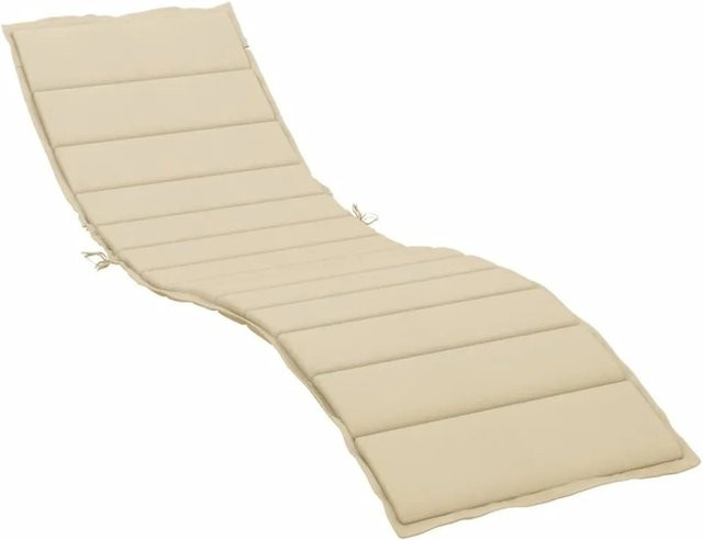 vidaXL Sonnenliegen-Auflage Beige aus wasserabweisendem Oxford-Gewebe mit Schaumstoff, B/T/H: 200 x 60 x 3 cm - Bild 1