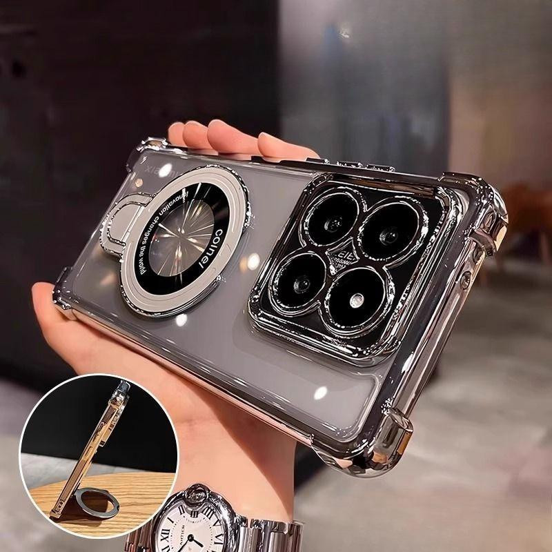 Stoßfeste magnetische Handyhülle mit Ständer für Motorola Moto Edge 50 60 Fusion Pro NEO und G-Serie in Transparent - Bild 2