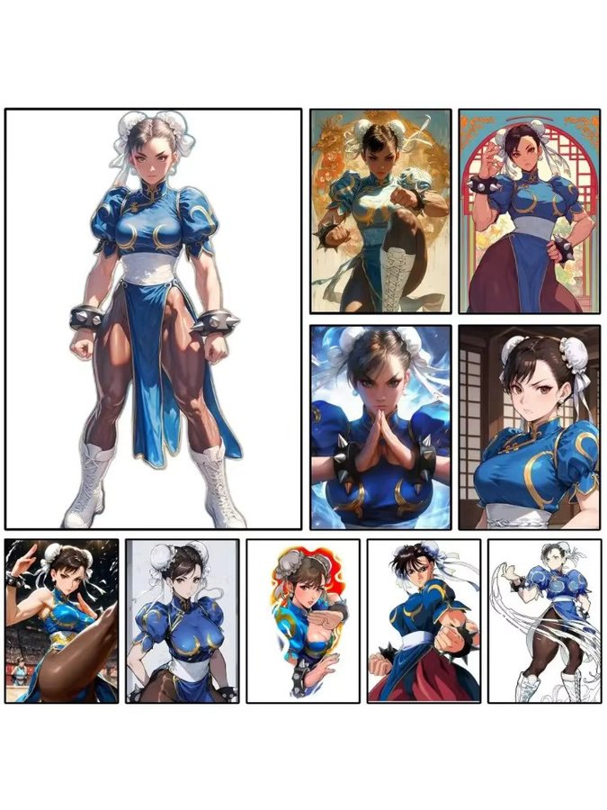 Street Fighter ChunLi Poster von Kayou als selbstklebender und wasserfester Papieraufkleber in Mehrfarbig für deine Wanddekoration - Bild 7