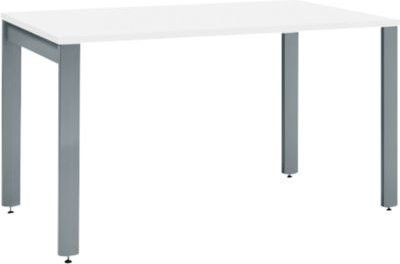 Schäfer Shop Select Schreibtisch LOGIN 4-Fuß in Weiß/Basaltgrau, B: 120 cm, T: 80 cm, H: 74 cm - Bild 1