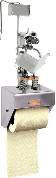 Hinz & Kunst Toilettenpapierhalter Schraubenmann aus Metall in Silber, Wandmontage - Bild 1