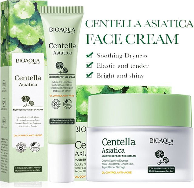 BIOAQUA Centella Asiatica Hautpflege-Set, Serum und Augencreme, Unisex - Bild 1