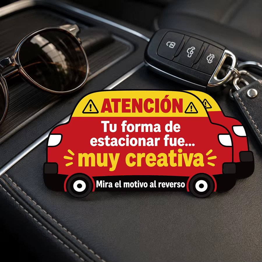 100 Stück Spanische Parkhinweiskarten in Auto-Form, doppelseitige humorvolle Warnhinweise für dein Fahrzeug, Mehrfarbig - Bild 4
