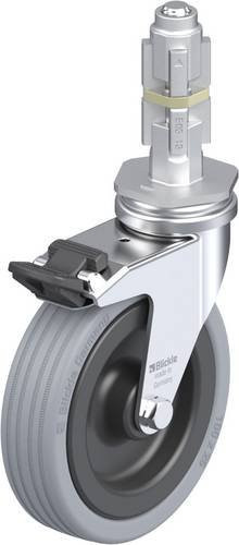 Blickle LRA-VPA 100G-FI-E03 Lenkrolle mit Feststeller, Rad-Durchmesser: 100 mm, Tragfähigkeit: 70 kg, verzinkter Stahl und Kunststoff, grau/schwarz/silber - Bild 1