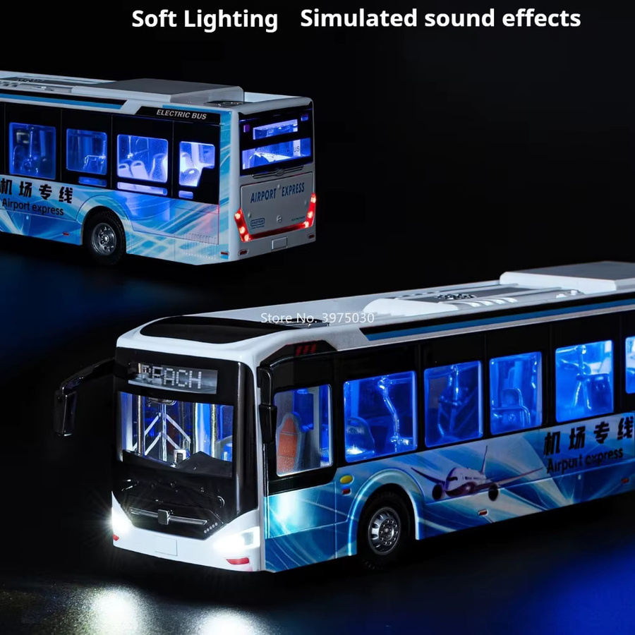MAKEDA Neue Energie-Busmodelle, Druckguss-Spielzeugautos, 1:42, Licht und Musik - Bild 2