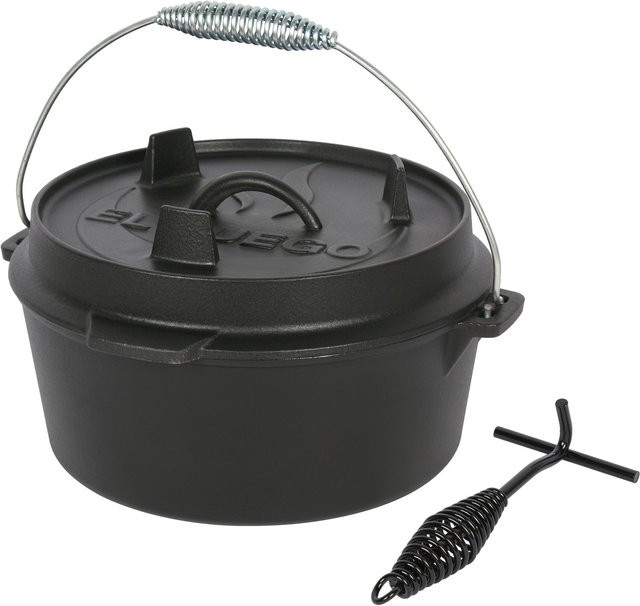 El Fuego Dutch Oven aus Gusseisen mit Deckel, Schwarz, 3,5 l - Bild 1