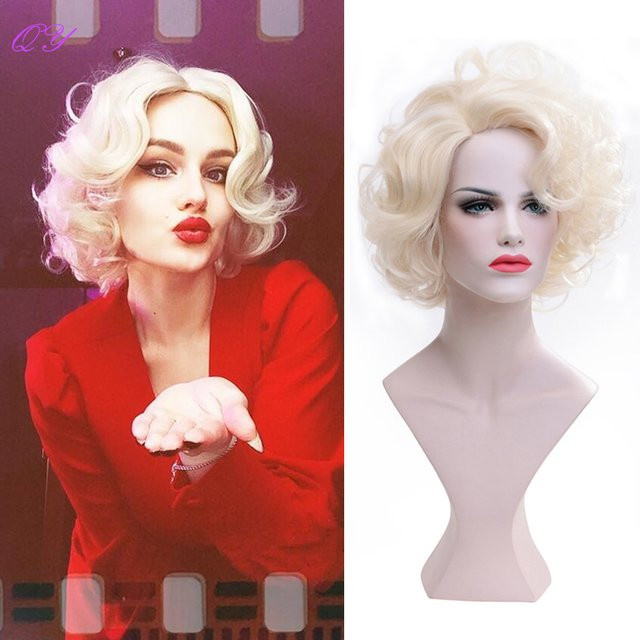 IQRYR WIG Perücke, kurze blonde lockige Bob-Perücke, Damen - Bild 1