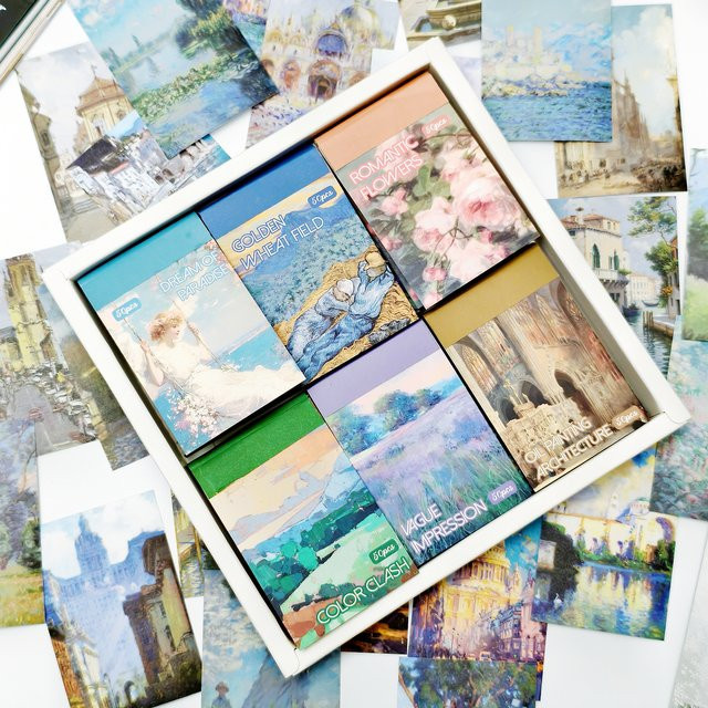 6 Sets Washi-Aufkleberbuch mit 300 Stück Landschafts-Aufklebern in Multicolour für Junk Journal, Tagebuch, Scrapbooking und Planer-Dekoration - Bild 1