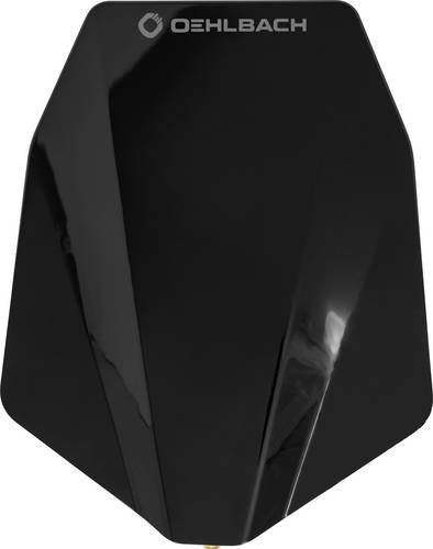 Oehlbach Aktive DVB-T/T2 Flachantenne für den Außenbereich in Schwarz - Bild 1