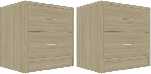 vidaXL Nachttische 2er-Set aus Holzwerkstoff in Sonoma-Eiche, B/T/H: 40 x 30 x 40 cm - Bild 1