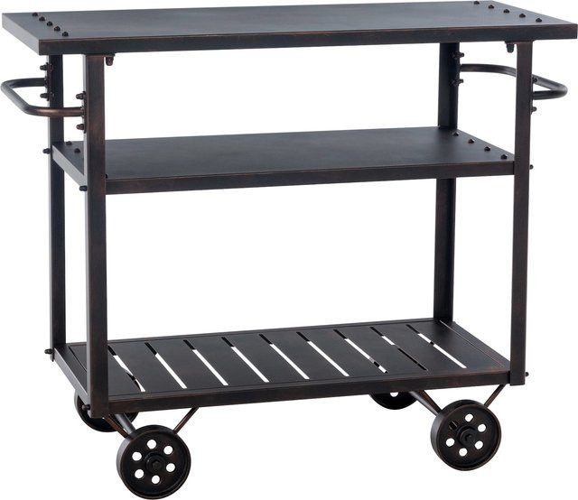 CLP Servierwagen Spring I Mehrzweck-Servierwagen aus Metall mit 3 Etagen und Rollen in Schwarz - Bild 1