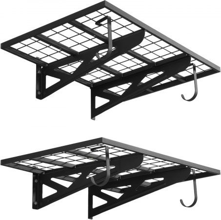 VEVOR 2er-Set Wandregal für die Garage aus Kohlenstoffstahl in Schwarz, B/T/H: 91,4 x 62,0 x 21,0 cm - Bild 1