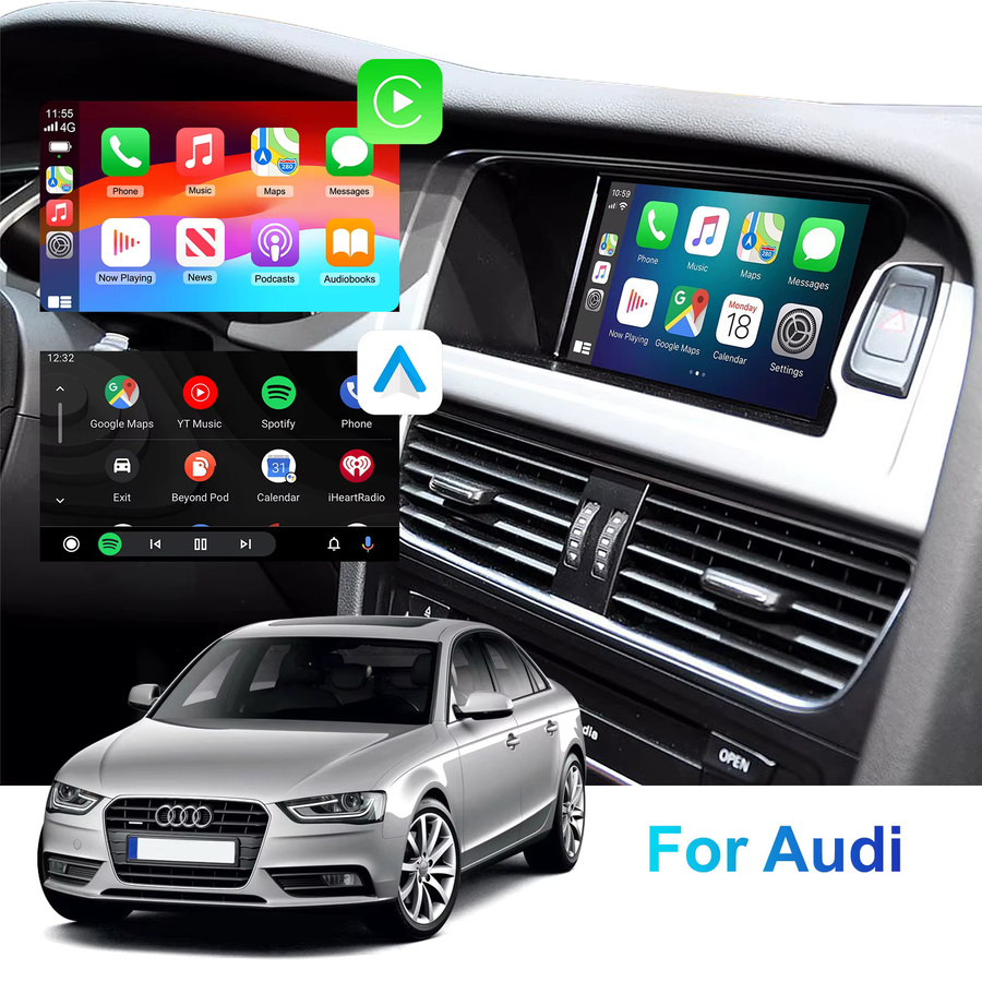 LEXXSON Drahtloses CarPlay und Android Auto Retrofit Kit für Audi A4, A5 und Q5 (2009–2016) mit 6,5 Zoll MMI 2G Bildschirm-Upgrade und Wi-Fi - Bild 2