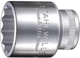 Stahlwille Außen-Sechskant Steckschlüsseleinsatz 13 mm, Antrieb 1/2 Zoll, Silber - Bild 1