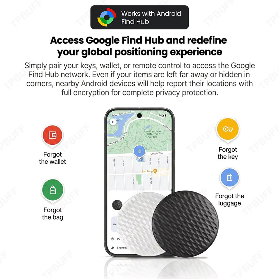 Peocke Smart Life GPS-Tracker für Android und Google Find My Device, Standort-GPS-Tracker und Schlüsselfinder, erhältlich in Schwarz und Weiß - Bild 4