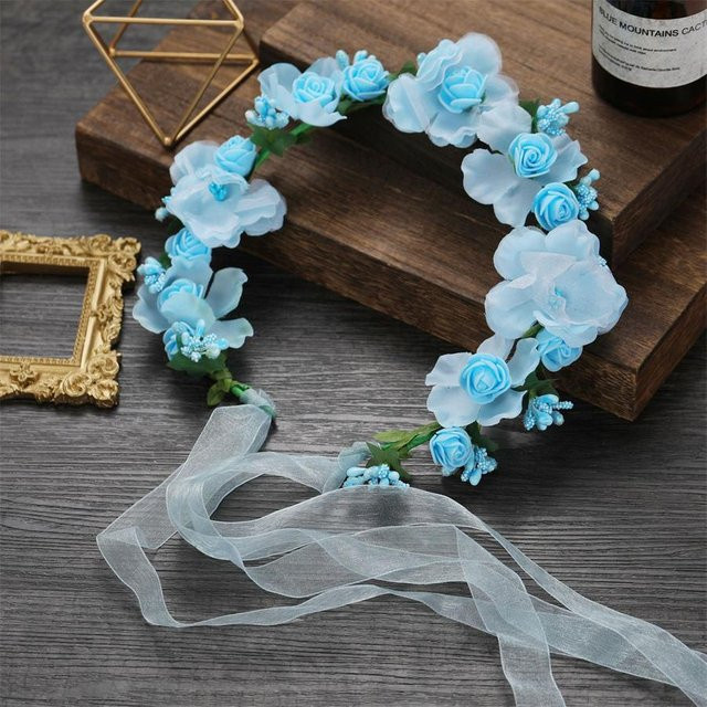 Brautkranz Kopfschmuck Damen, white, Rd lala - Bild 1