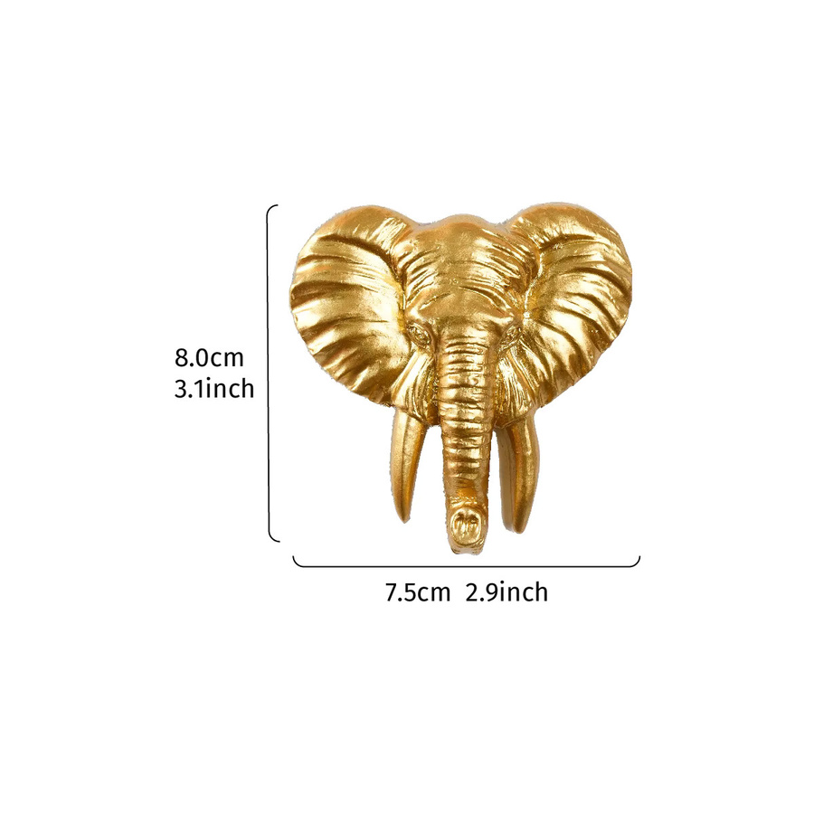 Dekorativer Schalteraufsatz aus Harz in Gold mit Elefantenkopf und Löwenkopf Design für moderne Heimdekoration - Bild 2