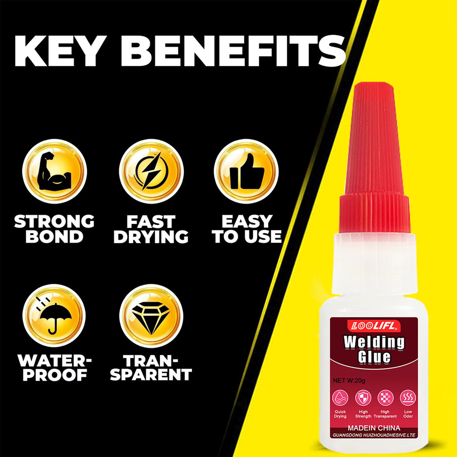 LOOLIFL Instant Strong Super Glue Universal Hochviskoser Klebstoff für Metall, Glas und Holz, schnell trocknend - Bild 2