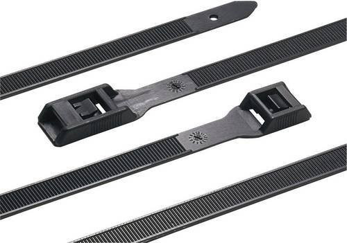 HellermannTyton Kabelbinder RPE350-HSW-BK-C1 Schwarz UV-stabilisiert für Schwerlastanwendungen Breite: 9 mm, Länge: 350 mm - Bild 1
