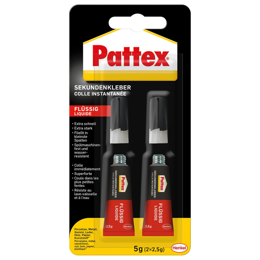 Pattex Sekundenkleber-Set Flüssig Farblos 2 x 2,5 g - Bild 2