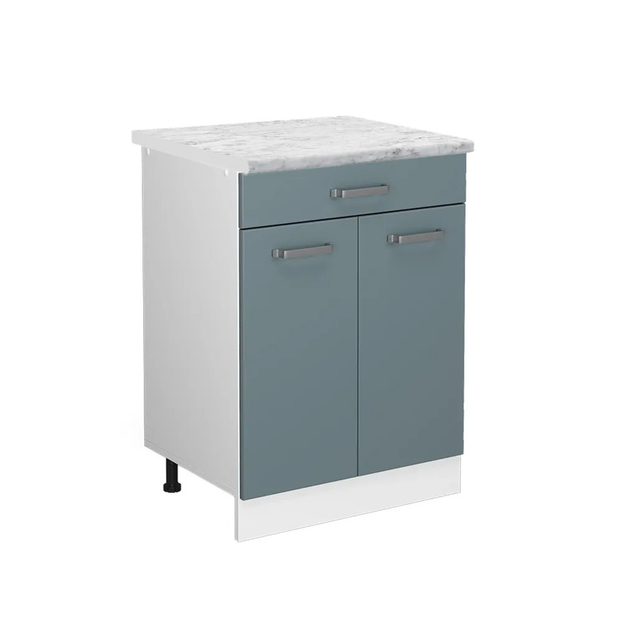 Vicco R-Line Schubladenschrank für die Küche in Blau-Grau mit Marmor-Optik, Breite: 60 cm - Bild 2