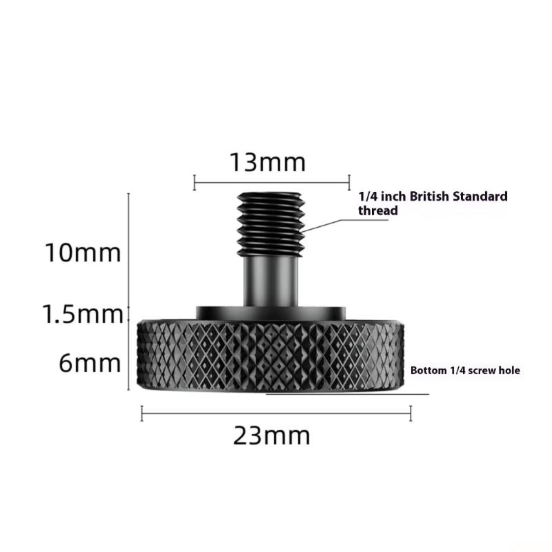 B03F Stativ-Adapter Schraube zur Umwandlung von 1/4 auf 1/4 Zoll in Schwarz - Bild 5