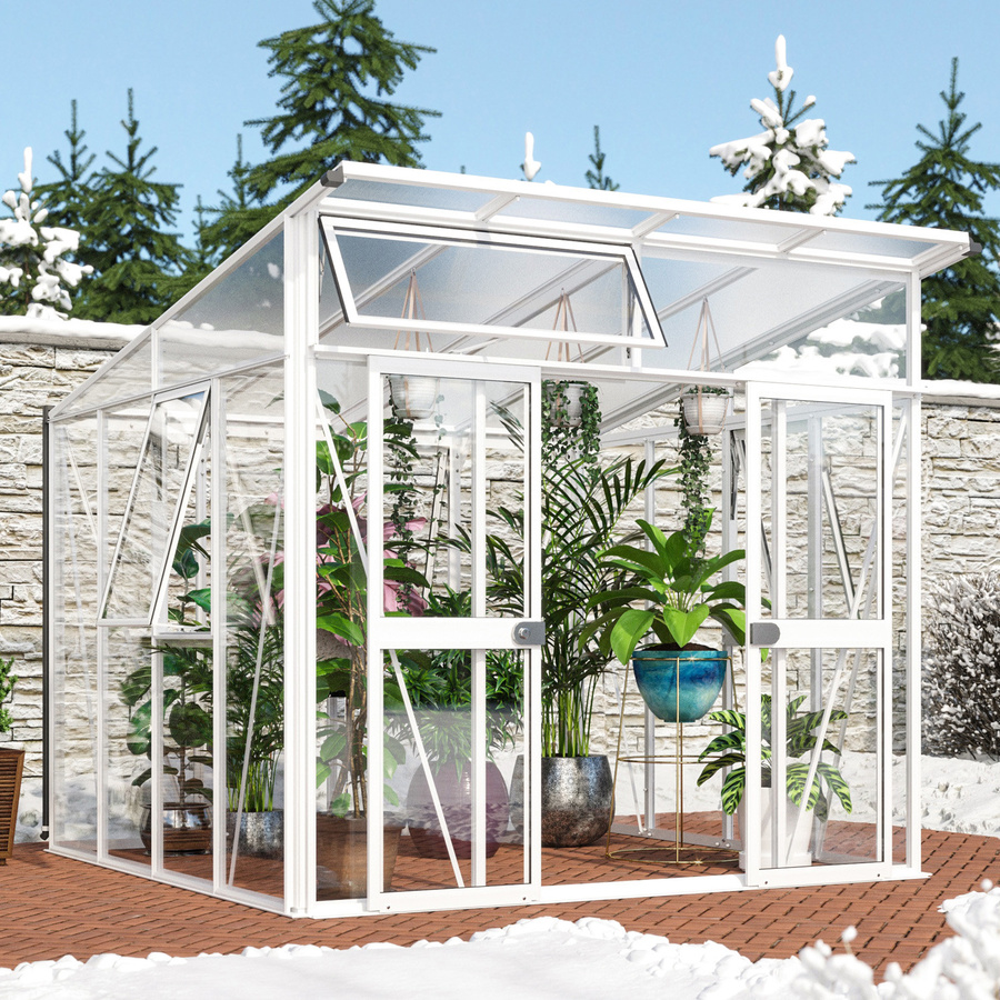 Vitavia Gewächshaus Aura 7800 in Weiß mit 7,8 m² Fläche, 3 mm ESG-Glas und 10 mm HKP - Bild 4