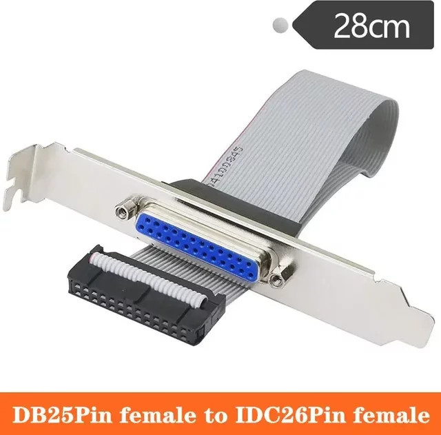 BSN DB25-Pin auf IDC-26-Pin Parallel-Port-Adapterkabel mit Kupferkern, Länge: 28 cm - Bild 1