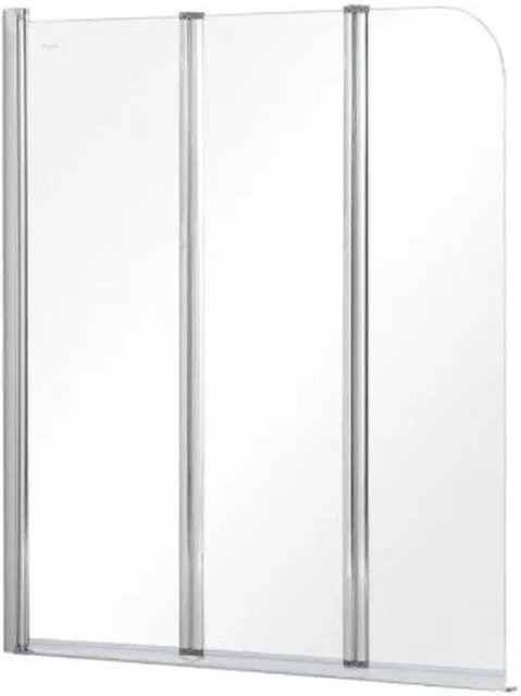 KOLMAN Badewannenaufsatz 3-teilig aus ESG Klarglas in Silber, B/H: 120 x 140 cm - Bild 1