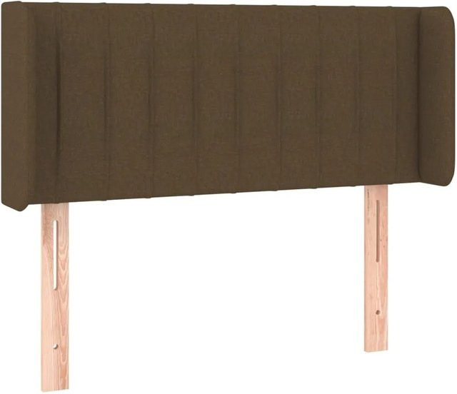 vidaXL Kopfteil mit Ohren in Dunkelbraun aus Stoff, B/T/H: 93 x 16 x 78/88 cm - Bild 1