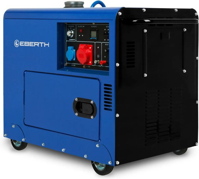 Eberth Notstromaggregat Diesel mit 5000 Watt, 10 PS 4-Takt Motor, E-Start, Blau - Bild 1