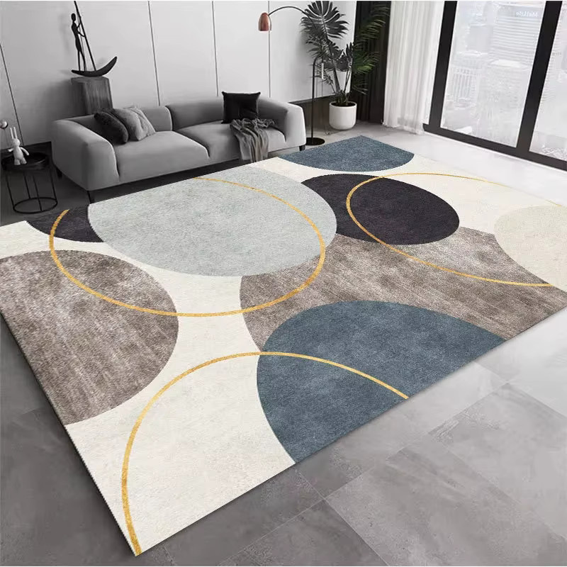 VIKAMA Geometrischer Teppich in Multicolour, nordisch-moderner minimalistischer Design-Teppich, rutschfest, rechteckig - Bild 1