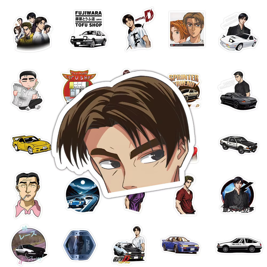 Bandai Anime Initial D Aufkleber, Manga-Sticker, 10/30/60 Stück - Bild 4