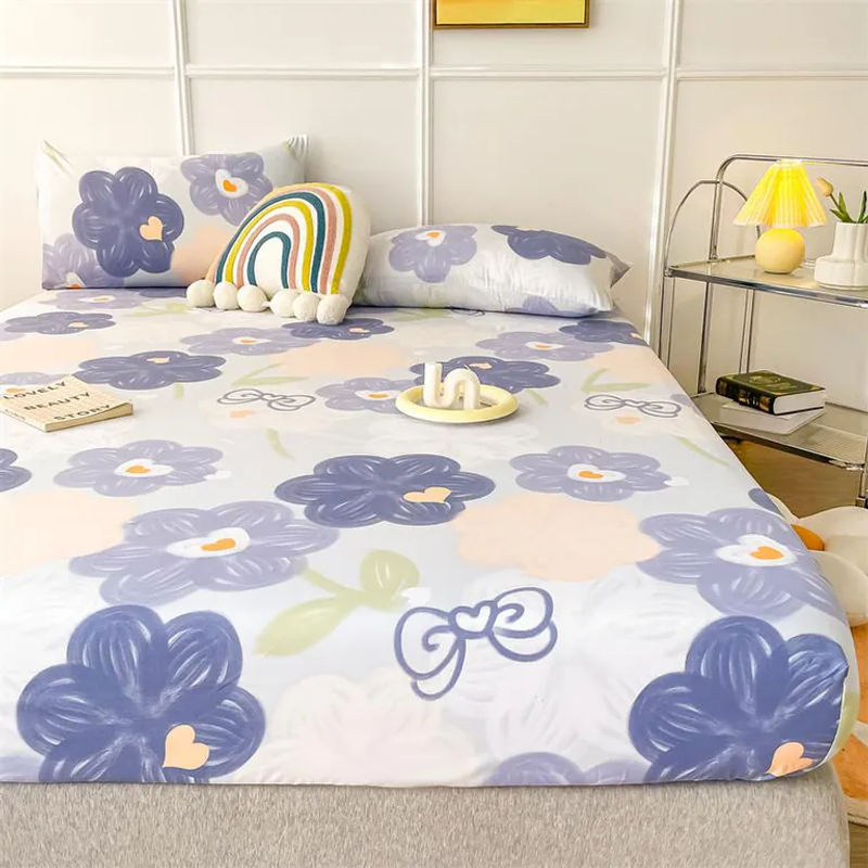 Bonenjoy Bettwäsche-Set mit Spannbettlaken und Kissenbezügen in Floral-Design, wasserdicht, Polyester, Grün und Pink, B/T/H: 150 x 200 x 20 cm - Bild 4