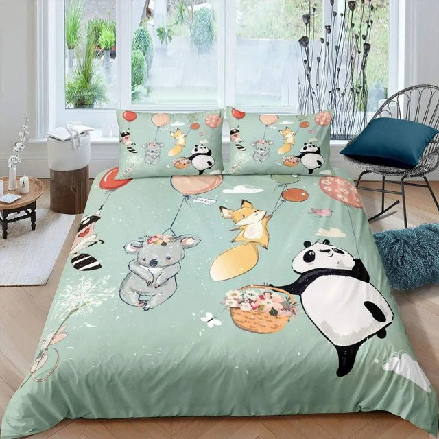JMG Household Supplies Bettwäsche Set Cartoon Rattenkönig Motiv Grün, Bettbezug und Kissenbezug aus Polyester, B/H: 135 x 200 cm - Bild 1