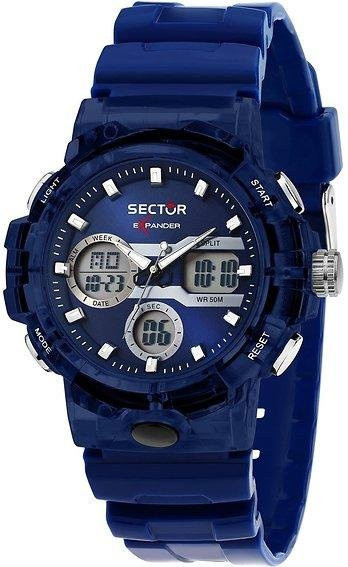Sector Herrenuhr, Quarz, Silikonarmband, blaues Zifferblatt - Bild 1