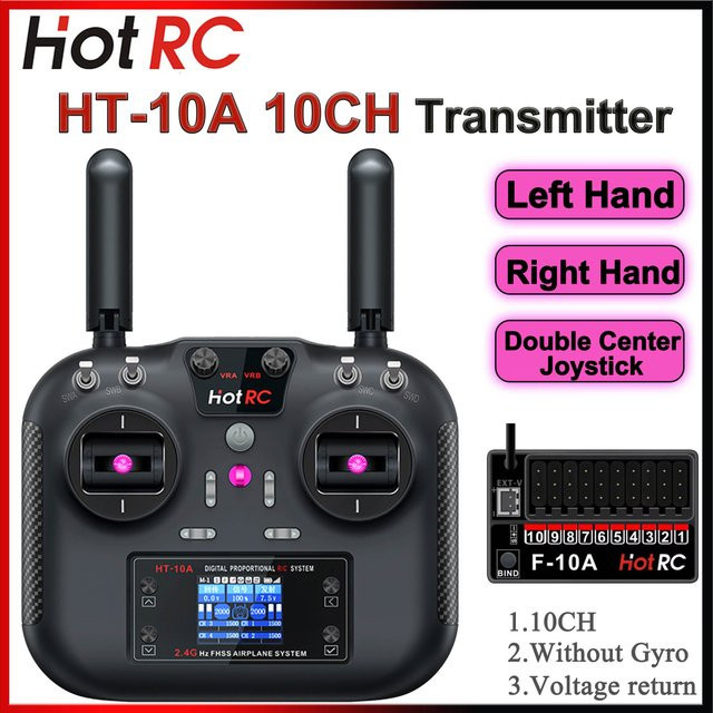 HotRC HT-10A Sender HT10A 2,4G 10CH Fernbedienung, Empfänger - Bild 1