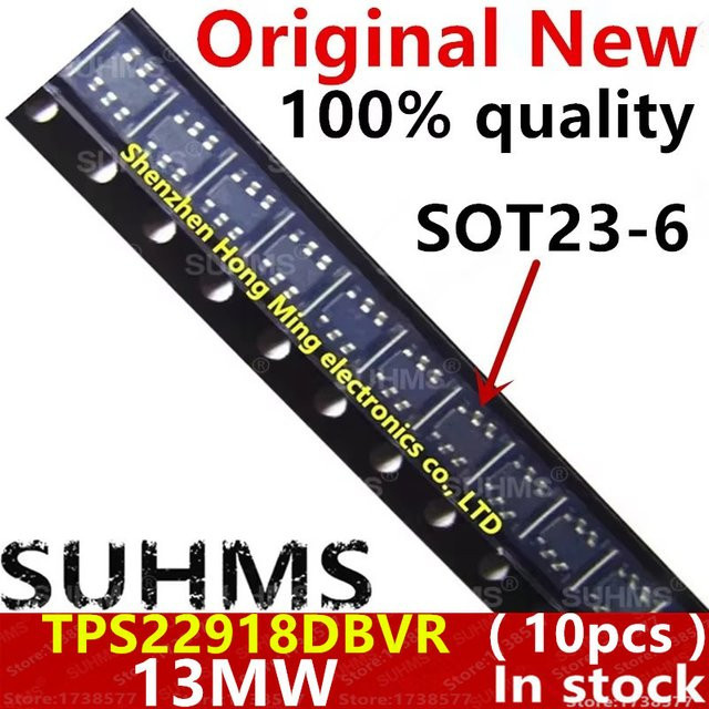 SUHMS TPS22918DBVR TPS22918 Ladepumpe in Schwarz, 10 Stück - Bild 1