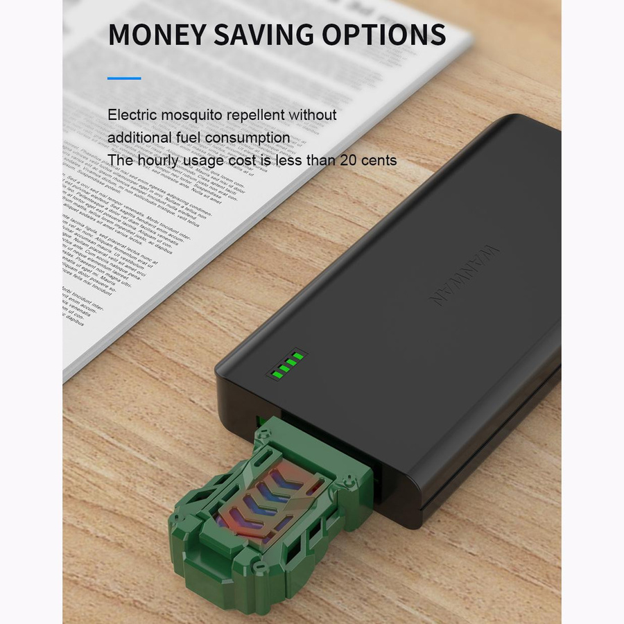 Elektrischer USB-Mückenschutz-Heizstrahler in Grün für Camping und Reisen - Bild 8