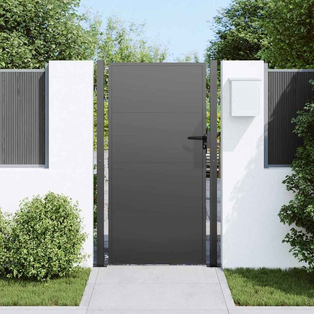 Gartentor VD Home Furnishing aus pulverbeschichtetem Stahl in Schwarz und Anthrazit, Breite: 110 cm, Höhe: 180 cm - Bild 1