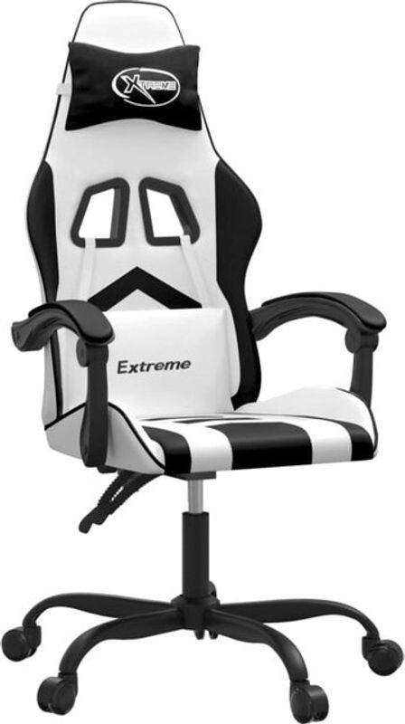 vidaxl Gamingstuhl drehbar in Schwarz/Weiß aus Kunstleder - Bild 1