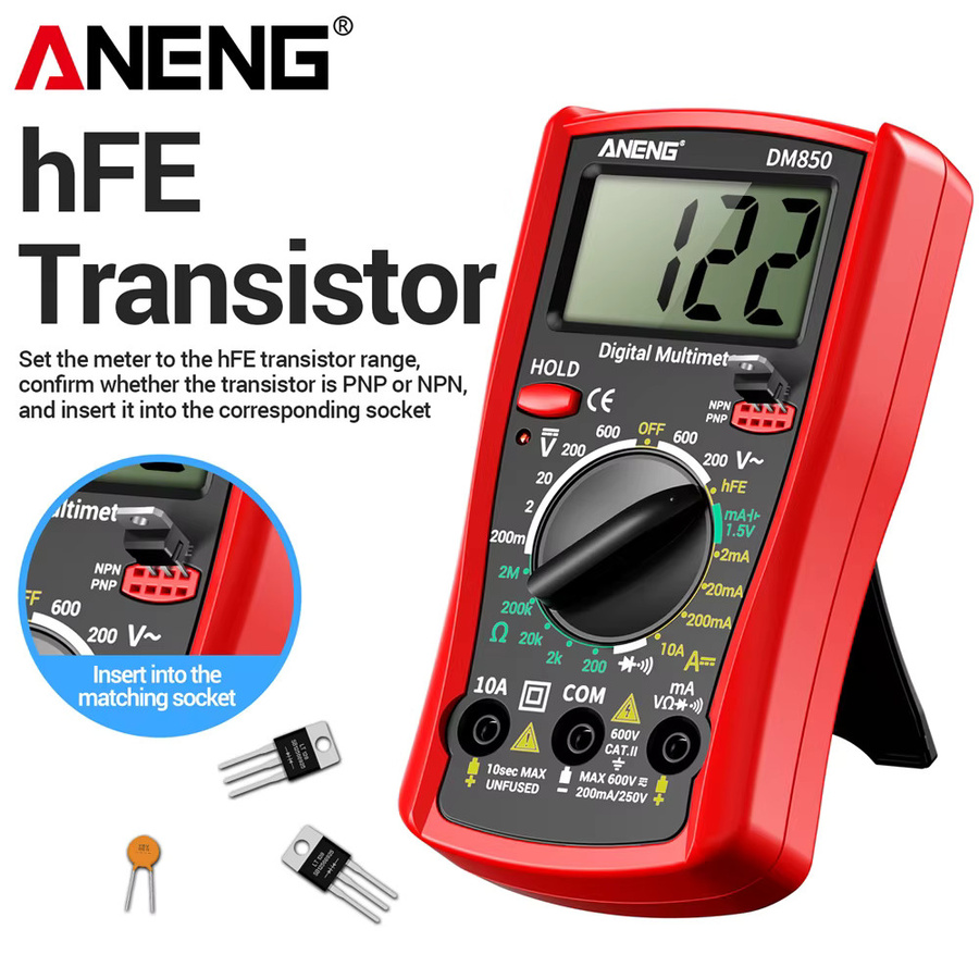 ANENG DM850 Digitales Multimeter Professioneller AC/DC Spannungs- und Stromtester mit 1999 Messungen als Automatischer Ohm-Amperemeter-Detektor - Bild 3
