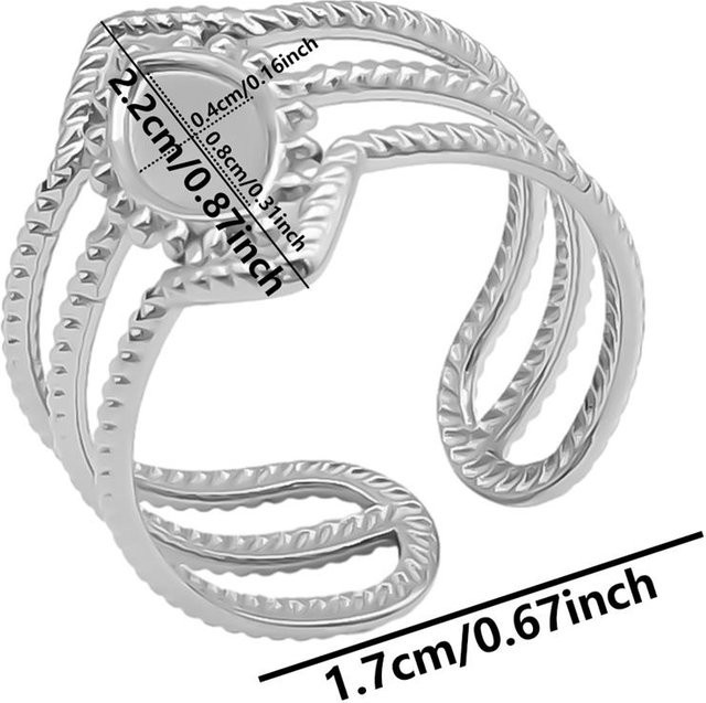 Binchi Outdoor Product Ring Edelstahl, Silber, Unisex, Verstellbar - Bild 1